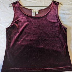 Coldwater Creek 8 Cranberry Velvet Tank Top